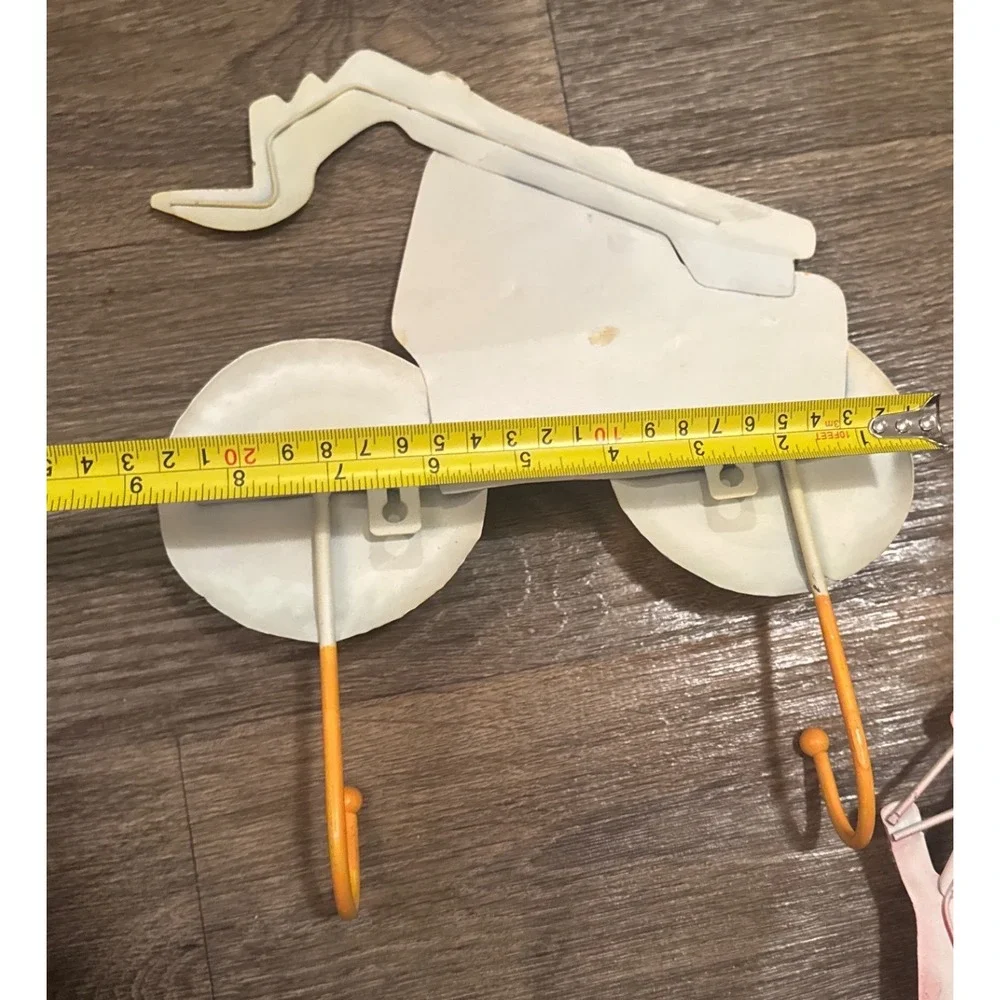 Construction Vehicle Metal Wall Hooks Set Excavator Backhoe Kids Room Decor 2pc